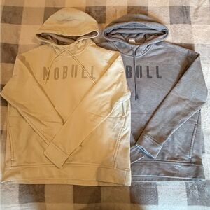 NOBULL Beige and Gray Logo Hoodies